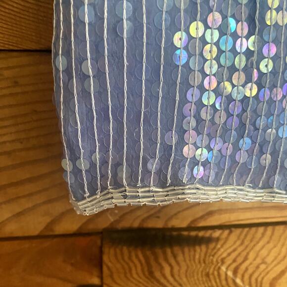 Vintage Jewel Queen Periwinkle Silk Sequin Blouse Size Small NWT - Picture 7 of 7